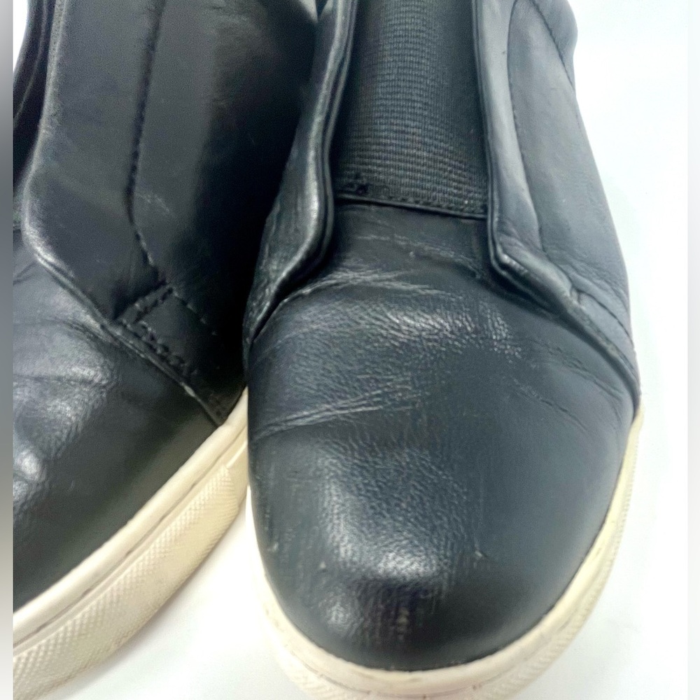HALOGEN Women’s Black Leather Athleisure Slip-On Sneakers Size 8.5 - Picture 6 of 16